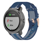 Cinturino per orologio con cinturino da polso in nylon con trama a strisce da 20 mm per Garmin Venu, Vivomove 3, Vivoactive 3, Forerunner 245/645