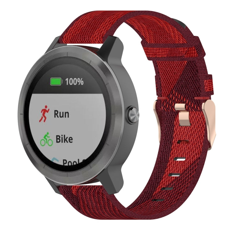Cinturino per orologio con cinturino da polso in nylon con trama a strisce da 20 mm per Garmin Venu, Vivomove 3, Vivoactive 3, Forerunner 245/645