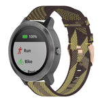 Cinturino per orologio con cinturino da polso in nylon con trama a strisce da 20 mm per Garmin Venu, Vivomove 3, Vivoactive 3, Forerunner 245/645