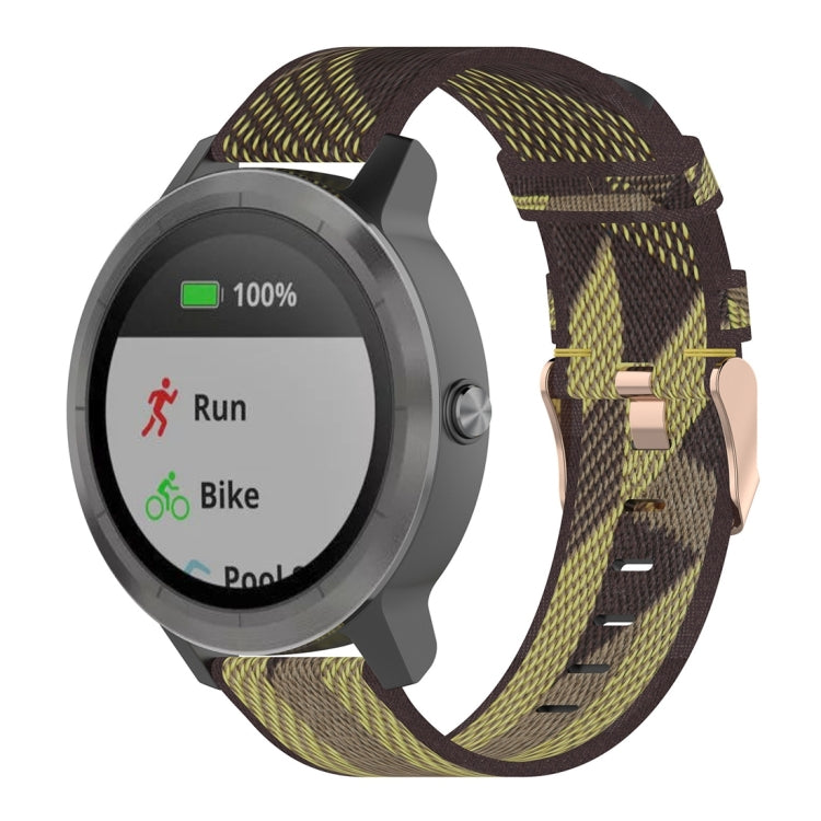 Cinturino per orologio con cinturino da polso in nylon con trama a strisce da 20 mm per Garmin Venu, Vivomove 3, Vivoactive 3, Forerunner 245/645