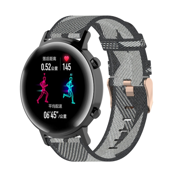 Cinturino per orologio con cinturino da polso in nylon con trama a righe da 20 mm per Huawei GT 2 42 mm / Honor Magic Watch 2 42 mm