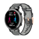 Cinturino per orologio con cinturino da polso in nylon con trama a righe da 20 mm per Huawei GT 2 42 mm / Honor Magic Watch 2 42 mm