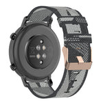 Cinturino per orologio con cinturino da polso in nylon con trama a righe da 20 mm per Huawei GT 2 42 mm / Honor Magic Watch 2 42 mm
