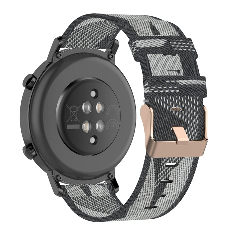 Cinturino per orologio con cinturino da polso in nylon con trama a righe da 20 mm per Huawei GT 2 42 mm / Honor Magic Watch 2 42 mm