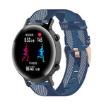Cinturino per orologio con cinturino da polso in nylon con trama a righe da 20 mm per Huawei GT 2 42 mm / Honor Magic Watch 2 42 mm