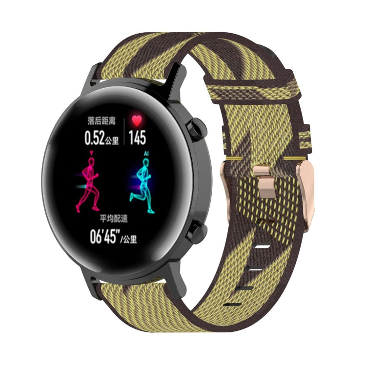 Cinturino per orologio con cinturino da polso in nylon con trama a righe da 20 mm per Huawei GT 2 42 mm / Honor Magic Watch 2 42 mm