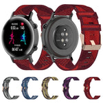 Cinturino per orologio con cinturino da polso in nylon con trama a righe da 20 mm per Huawei GT 2 42 mm / Honor Magic Watch 2 42 mm