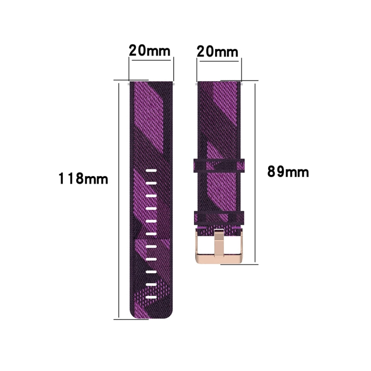 Cinturino per orologio con cinturino da polso in nylon con trama a righe da 20 mm per Galaxy Watch 42 mm, Galaxy Active / Active 2, Gear Sport, S2 Classic