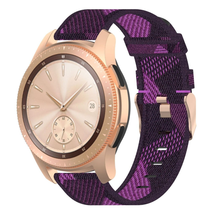 Cinturino per orologio con cinturino da polso in nylon con trama a righe da 20 mm per Galaxy Watch 42 mm, Galaxy Active / Active 2, Gear Sport, S2 Classic