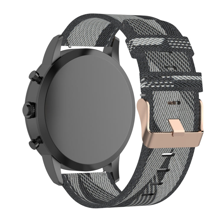 Cinturino per orologio con cinturino da polso in nylon con trama a righe da 22 mm per Fossil Hybrid Smartwatch HR, maschio Gen 4 Explorist HR e sport