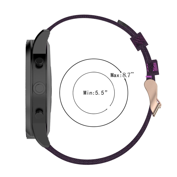 Cinturino per orologio con cinturino da polso in nylon con trama a righe da 22 mm per Fossil Hybrid Smartwatch HR, maschio Gen 4 Explorist HR e sport