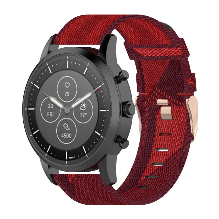 Cinturino per orologio con cinturino da polso in nylon con trama a righe da 22 mm per Fossil Hybrid Smartwatch HR, maschio Gen 4 Explorist HR e sport