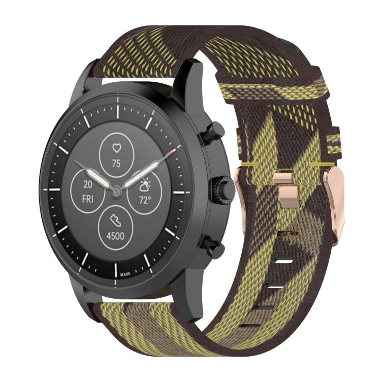 Cinturino per orologio con cinturino da polso in nylon con trama a righe da 22 mm per Fossil Hybrid Smartwatch HR, maschio Gen 4 Explorist HR e sport