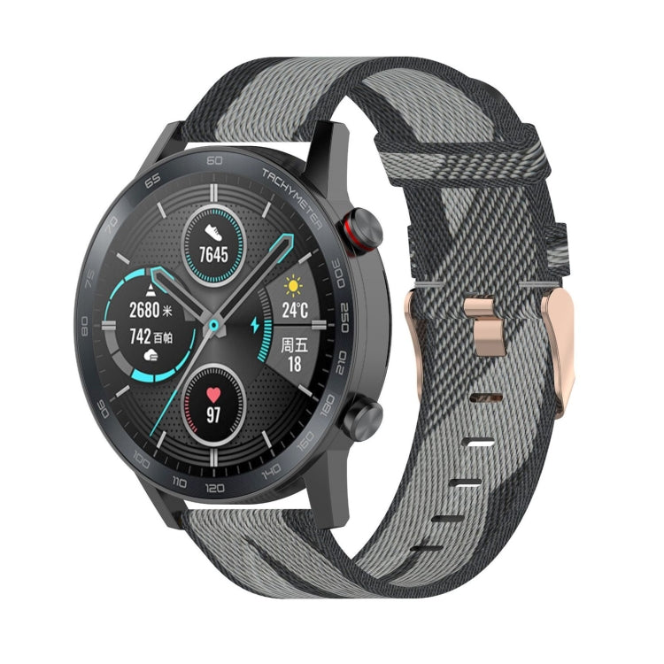 Cinturino per orologio con cinturino da polso in nylon con trama a righe da 22 mm per Huawei GT / GT2 46mm, Honor Magic Watch 2 46mm / Magic