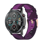 Cinturino per orologio con cinturino da polso in nylon con trama a righe da 22 mm per Huawei GT / GT2 46mm, Honor Magic Watch 2 46mm / Magic