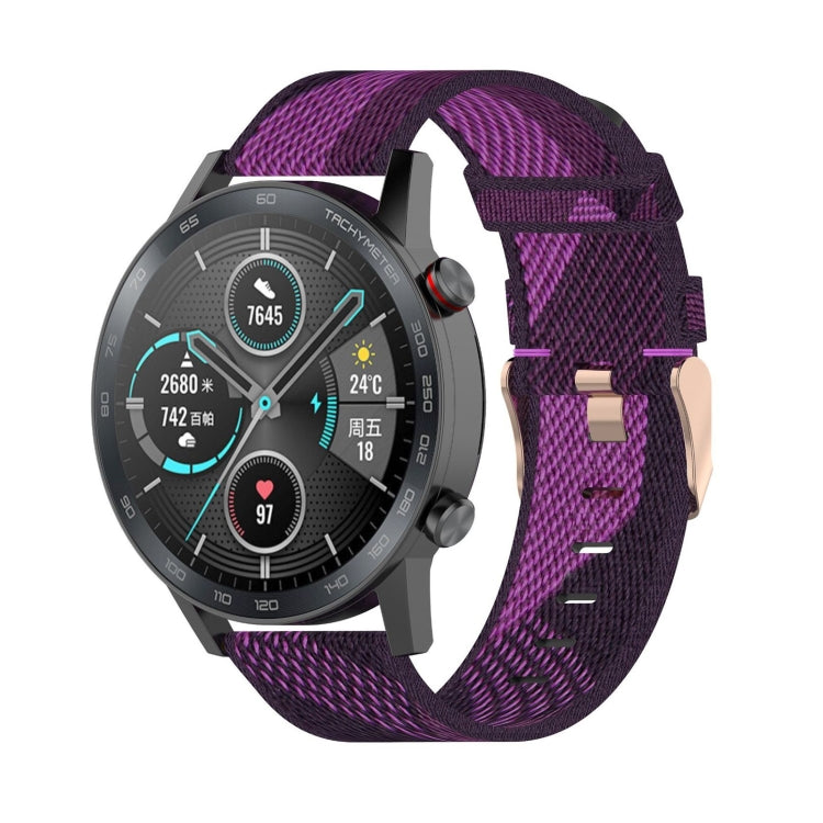 Cinturino per orologio con cinturino da polso in nylon con trama a righe da 22 mm per Huawei GT / GT2 46mm, Honor Magic Watch 2 46mm / Magic