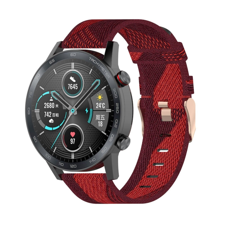 Cinturino per orologio con cinturino da polso in nylon con trama a righe da 22 mm per Huawei GT / GT2 46mm, Honor Magic Watch 2 46mm / Magic