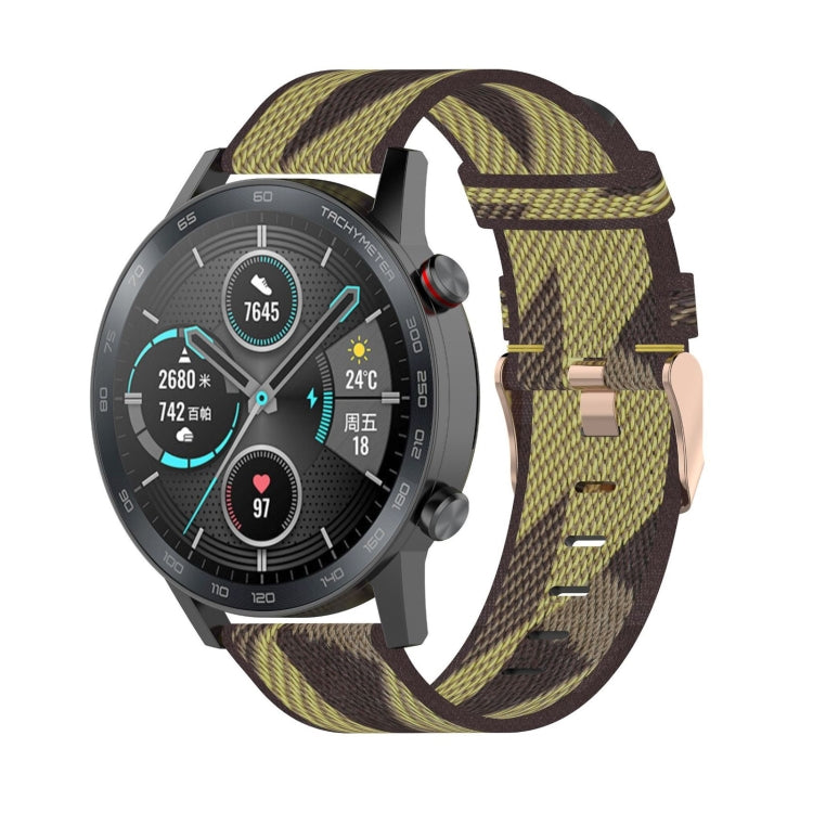 Cinturino per orologio con cinturino da polso in nylon con trama a righe da 22 mm per Huawei GT / GT2 46mm, Honor Magic Watch 2 46mm / Magic
