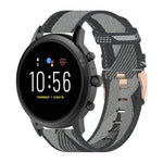 Cinturino per orologio con cinturino da polso in nylon con trama a righe da 22 mm per Fossil Gen 5 Carlyle, Gen 5 Julianna, Gen 5 Garrett, Gen 5 Carlyle HR