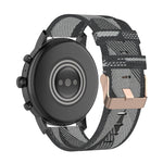 Cinturino per orologio con cinturino da polso in nylon con trama a righe da 22 mm per Fossil Gen 5 Carlyle, Gen 5 Julianna, Gen 5 Garrett, Gen 5 Carlyle HR