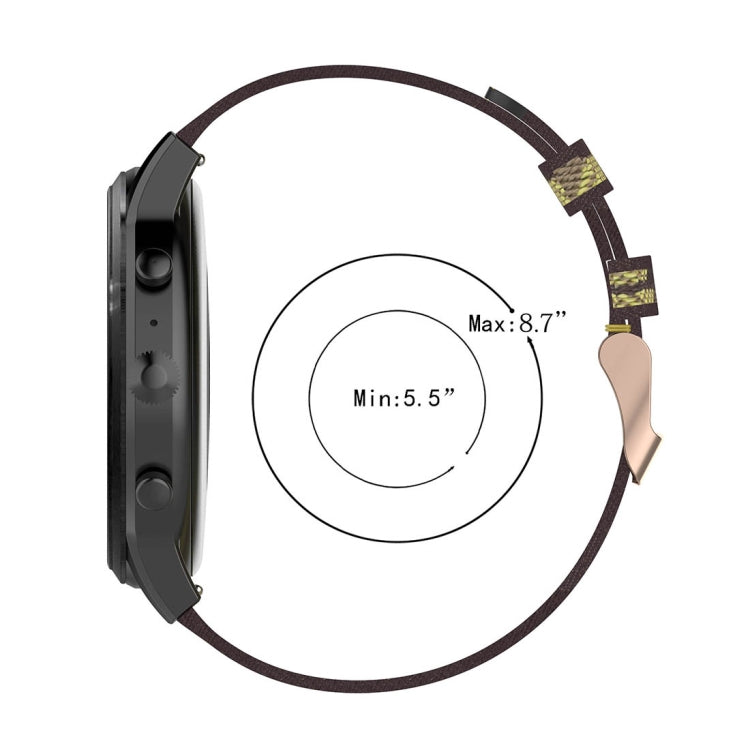 Cinturino per orologio con cinturino da polso in nylon con trama a righe da 22 mm per Fossil Gen 5 Carlyle, Gen 5 Julianna, Gen 5 Garrett, Gen 5 Carlyle HR