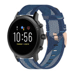 Cinturino per orologio con cinturino da polso in nylon con trama a righe da 22 mm per Fossil Gen 5 Carlyle, Gen 5 Julianna, Gen 5 Garrett, Gen 5 Carlyle HR
