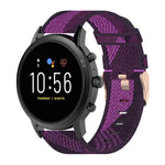 Cinturino per orologio con cinturino da polso in nylon con trama a righe da 22 mm per Fossil Gen 5 Carlyle, Gen 5 Julianna, Gen 5 Garrett, Gen 5 Carlyle HR