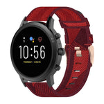 Cinturino per orologio con cinturino da polso in nylon con trama a righe da 22 mm per Fossil Gen 5 Carlyle, Gen 5 Julianna, Gen 5 Garrett, Gen 5 Carlyle HR