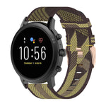 Cinturino per orologio con cinturino da polso in nylon con trama a righe da 22 mm per Fossil Gen 5 Carlyle, Gen 5 Julianna, Gen 5 Garrett, Gen 5 Carlyle HR
