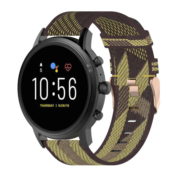 Cinturino per orologio con cinturino da polso in nylon con trama a righe da 22 mm per Fossil Gen 5 Carlyle, Gen 5 Julianna, Gen 5 Garrett, Gen 5 Carlyle HR
