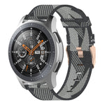 Cinturino per orologio con cinturino da polso in nylon con trama a righe da 22 mm per Galaxy Watch 46 mm / Gear S3