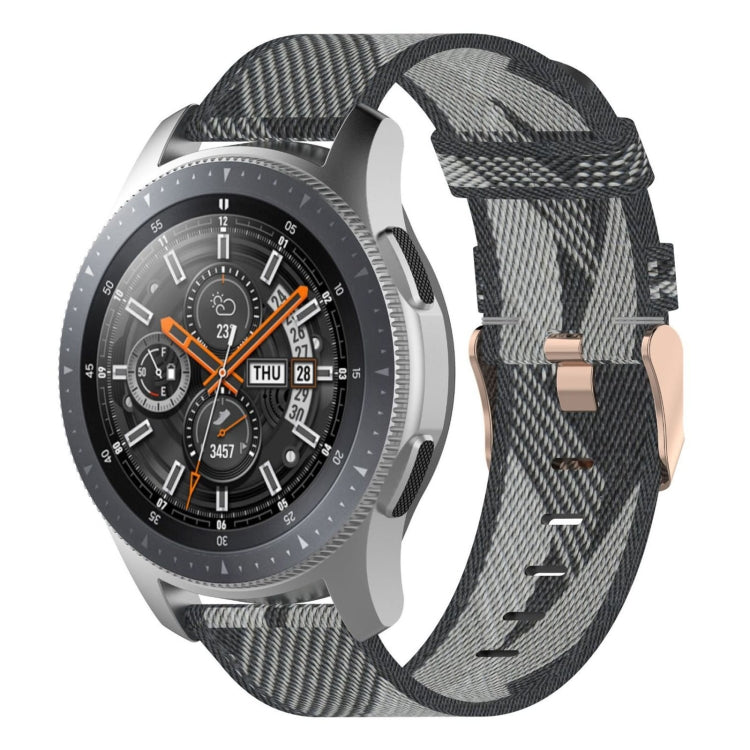 Cinturino per orologio con cinturino da polso in nylon con trama a righe da 22 mm per Galaxy Watch 46 mm / Gear S3