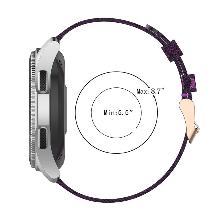 Cinturino per orologio con cinturino da polso in nylon con trama a righe da 22 mm per Galaxy Watch 46 mm / Gear S3