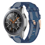 Cinturino per orologio con cinturino da polso in nylon con trama a righe da 22 mm per Galaxy Watch 46 mm / Gear S3