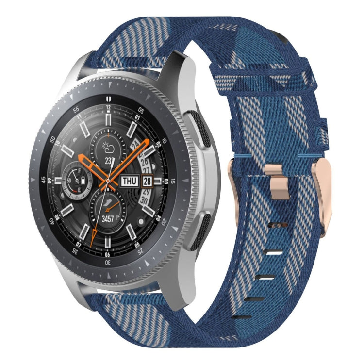 Cinturino per orologio con cinturino da polso in nylon con trama a righe da 22 mm per Galaxy Watch 46 mm / Gear S3