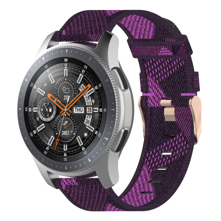 Cinturino per orologio con cinturino da polso in nylon con trama a righe da 22 mm per Galaxy Watch 46 mm / Gear S3