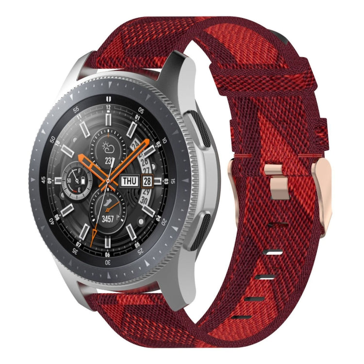 Cinturino per orologio con cinturino da polso in nylon con trama a righe da 22 mm per Galaxy Watch 46 mm / Gear S3