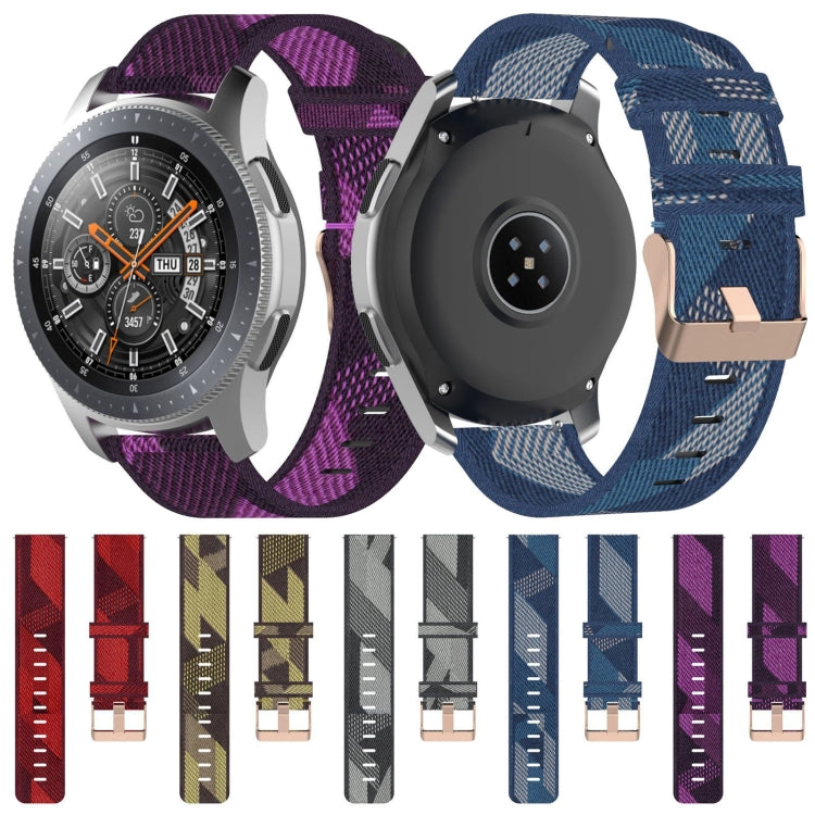Cinturino per orologio con cinturino da polso in nylon con trama a righe da 22 mm per Galaxy Watch 46 mm / Gear S3