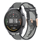 Cinturino per orologio con cinturino da polso in nylon con trama a righe da 22 mm per Xiaomi Mi Watch Color, Garmin Vivoactive 4