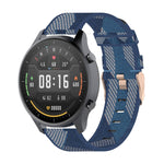 Cinturino per orologio con cinturino da polso in nylon con trama a righe da 22 mm per Xiaomi Mi Watch Color, Garmin Vivoactive 4