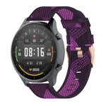 Cinturino per orologio con cinturino da polso in nylon con trama a righe da 22 mm per Xiaomi Mi Watch Color, Garmin Vivoactive 4