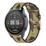 Cinturino per orologio con cinturino da polso in nylon con trama a righe da 22 mm per Xiaomi Mi Watch Color, Garmin Vivoactive 4