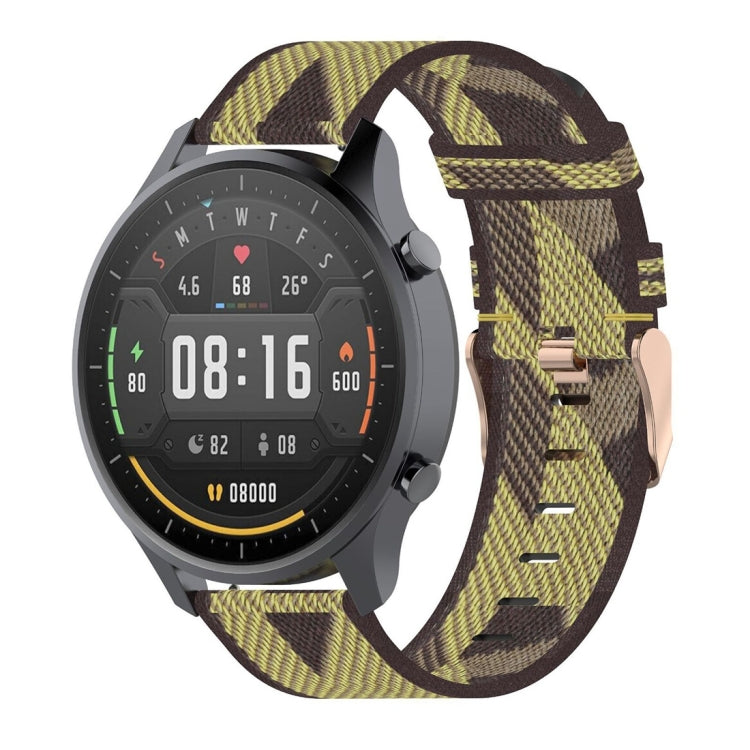 Cinturino per orologio con cinturino da polso in nylon con trama a righe da 22 mm per Xiaomi Mi Watch Color, Garmin Vivoactive 4