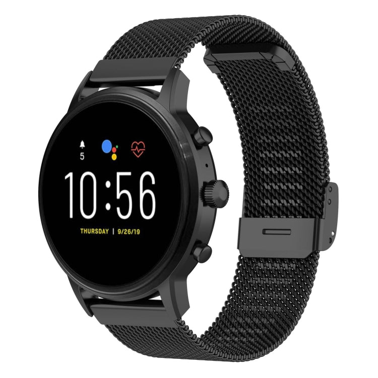 Cinturino per orologio con cinturino da polso in maglia metallica da 22 mm per Fossil Gen 5 Carlyle / Gen 5 Julianna / Gen 5 Garrett / Gen 5 Carlyle HR