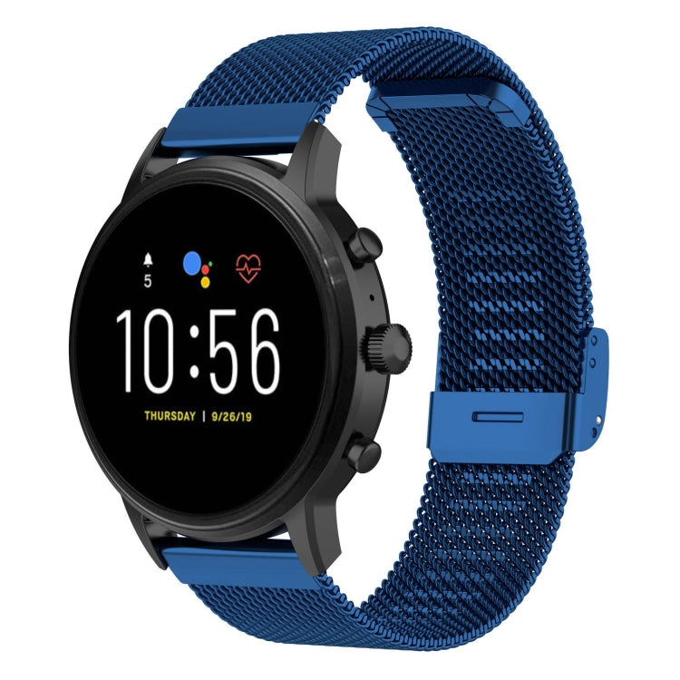 Cinturino per orologio con cinturino da polso in maglia metallica da 22 mm per Fossil Gen 5 Carlyle / Gen 5 Julianna / Gen 5 Garrett / Gen 5 Carlyle HR