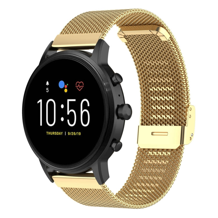 Cinturino per orologio con cinturino da polso in maglia metallica da 22 mm per Fossil Gen 5 Carlyle / Gen 5 Julianna / Gen 5 Garrett / Gen 5 Carlyle HR