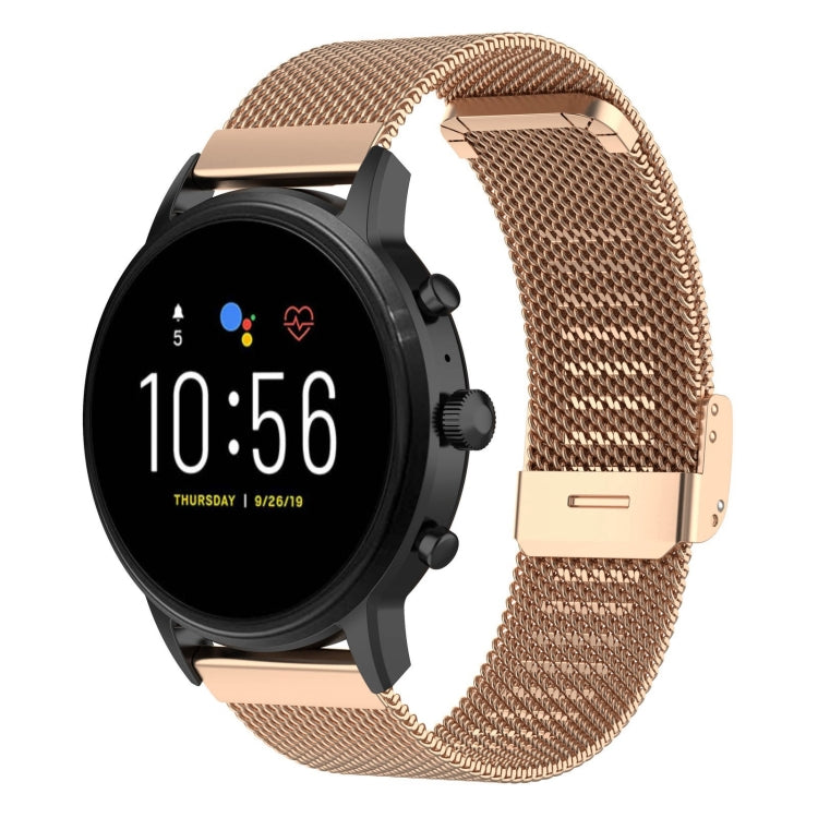 Cinturino per orologio con cinturino da polso in maglia metallica da 22 mm per Fossil Gen 5 Carlyle / Gen 5 Julianna / Gen 5 Garrett / Gen 5 Carlyle HR