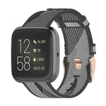 Cinturino per orologio con cinturino da polso in nylon con trama a righe da 23 mm per Fitbit Versa 2, Fitbit Versa, Fitbit Versa Lite, Fitbit Blaze
