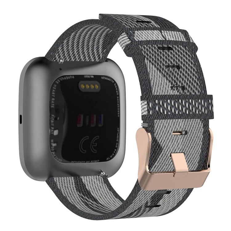 Cinturino per orologio con cinturino da polso in nylon con trama a righe da 23 mm per Fitbit Versa 2, Fitbit Versa, Fitbit Versa Lite, Fitbit Blaze