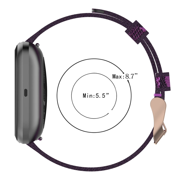 Cinturino per orologio con cinturino da polso in nylon con trama a righe da 23 mm per Fitbit Versa 2, Fitbit Versa, Fitbit Versa Lite, Fitbit Blaze